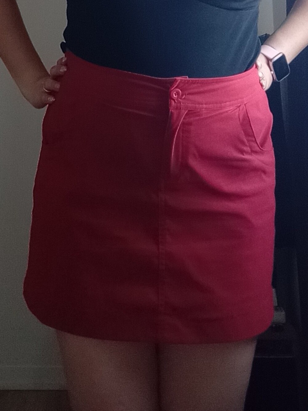 Avia Red Athletic Skirt with Button Detail